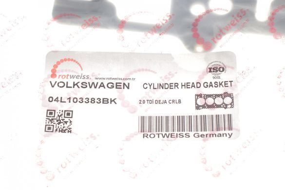 Прокладка ГБЦ VW Caddy 2.0 TDI 15-, &Oslash;82,00 мм, 1.63 мм, (2 метки) (внутри OE VAG) 04L103383BK фото