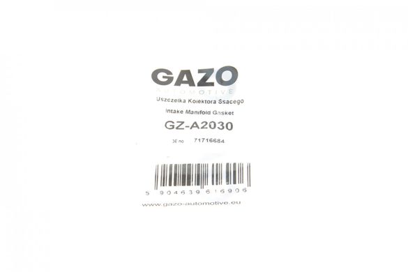 Прокладка колектора впускного Fiat Doblo 1.2 01- GZA2030GZO фото