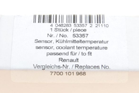 Датчик температури охолоджуючої рідини Renault Kangoo / Trafic 1.2-1.6 / 2.0 / 2.5dCi 01- 53357AIC фото