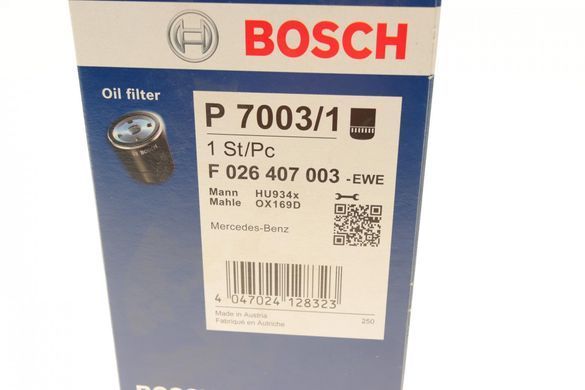 Фільтр масляний Mercedes E-class (W211) / S-class(W220) OM628 4.0CDI 03-08 F026407003 фото