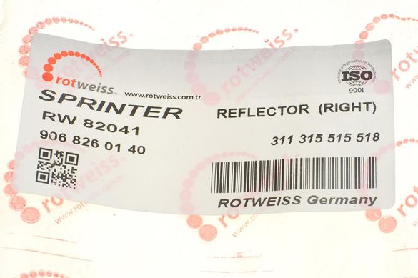 Светоотражатель заднего бампера Mercedes Sprinter / VW Crafter 06- (R) RW82041 фото